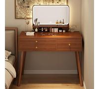MESCXTY Scrivania da toeletta in Legno, Tavolo da Trucco con Specchio e luci a LED, toletta con 4 cassetti e 2 Ripiani, per Camera da Letto e Bagno di Donne e Ragazze(100cm, B)