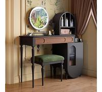 MESCXTY Scrivania da trucco con specchio e luci, piccolo mobiletto per il trucco con 1 cassetto spazioso, mobiletto regolabile in stile retrò per camera da letto, soggiorno, scrivania