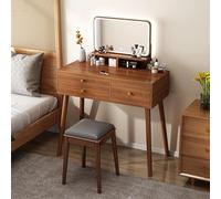 MESCXTY Scrivania da Trucco in Legno, Tavolo da Trucco da 31,5'' con Specchio, luci da scrivania, 3 cassetti, ripiano portaoggetti, toletta Moderna per Camera da Letto (80 * 40 * 1)