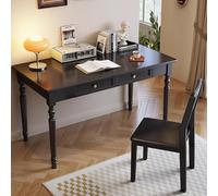 MESCXTY Scrivania moderna per computer di metà secolo, tavolo da toeletta con 2 cassetti, scrivania per ufficio, postazione di lavoro per casa, ufficio, soggiorno, studio o spazio di lavoro (140 x 60