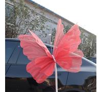 MESCXTY Squisita Farfalla in Filato di Seta - Grande Decorazione da Parete da 50 cm/19,7 Pollici per Matrimoni, Feste e Decorazioni per la casa (Colore: Rosso, Dimensioni: 1 Pezzo)