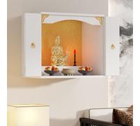 MESCXTY Tavolo da Altare da Parete, Ideale per pratiche spirituali e Decorazioni, Soggiorno, Piccoli spazi (Bianco, 23,6 * 15,8 23,6 Pollici)