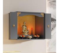 MESCXTY Tavolo da Altare da Parete, Ideale per pratiche spirituali e Decorazioni, Soggiorno, Piccoli spazi (Grigio, 15,8 * 15,8 23,6 Pollici)