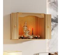 MESCXTY Tavolo da Altare da Parete, Ideale per pratiche spirituali e Decorazioni, Soggiorno, Piccoli spazi (Naturale, 23,6 * 15,8 23,6 Pollici)