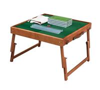 MESCXTY Tavolo da Mahjong da Viaggio Pieghevole con Set da 144 Pezzi da 30 mm, Tavolo Portatile, Quadrato di Carte Pieghevole (Verde)