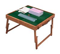 MESCXTY Tavolo da Mahjong da Viaggio Pieghevole con Set da 144 Pezzi da 30 mm, Tavolo Portatile, Quadrato Pieghevole (Rosa)