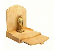 MESCXTY Tempio Pooja con Pannello Retrattile, in Legno per la casa, ferramenta, mobiletto salvaspazio, Tempio a Parete per la casa, Intaglio del Tavolo dell'altare