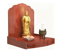 MESCXTY Tempio Pooja con Pannello Retrattile, in Legno per la casa, ferramenta, mobiletto salvaspazio, Tempio a Parete per la casa, Intaglio del Tavolo dell'altare