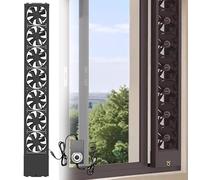 MESCXTY Ventilatore da Finestra per Camera da Letto, Verticale, Retrattile, velocità del Vento Regolabile, Retrattile di 5 cm, per casa e Cucina, Nero 50~55 cm