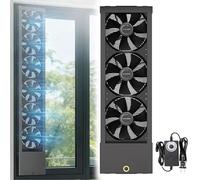 MESCXTY Ventilatore da Finestra Verticale a velocità variabile - Retrattile e Scorrevole - Installazione Senza Attrezzi per Ambienti Domestici Caldi, soffitte (55-60 cm)