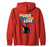 Mese dei Diritti della Bandiera Arcobaleno Gay LGBTQ Pride L'Amore è Amore Felpa con Cappuccio
