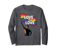 Mese dei Diritti della Bandiera Arcobaleno Gay LGBTQ Pride L'Amore è Amore Maglia a Manica
