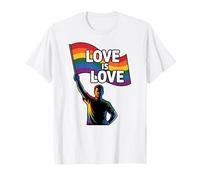 Mese dei Diritti della Bandiera Arcobaleno Gay LGBTQ Pride L'Amore è Amore Maglietta