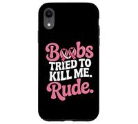 Mese dei sopravvissuti del nastro rosa divertente combattente del cancro al seno Custodia per iPhone XR