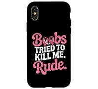Mese dei sopravvissuti del nastro rosa divertente combattente del cancro al seno Custodia per iPhone X/XS