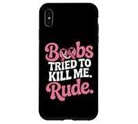 Mese dei sopravvissuti del nastro rosa divertente combattente del cancro al seno Custodia per iPhone XS Max