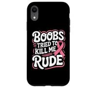 Mese del nastro rosa dei sopravvissuti del combattente del cancro al seno divertente Custodia per iPhone XR