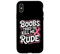 Mese del nastro rosa dei sopravvissuti del combattente del cancro al seno divertente Custodia per iPhone X/XS