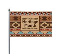 Mese del patrimonio dei nativi americani Bandiera dell'orgoglio indigeno 3x5 piedi su un lato Segno di cortile per esterni Fattoria Bandiera decorativa da giardino con occhielli in ottone