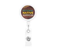 Mese del patrimonio dei nativi americani Porta badge retrattile Porta carte d'identità con clip per infermiere Studente Impiegato