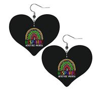 Mese del patrimonio ispanico nazionale Arcobaleno Bandiere di tutti i paesi Orecchini in pelle per le donne Orecchini pendenti Ciondolo a cuore con gancio Regali per ragazza adulta
