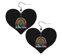 Mese del patrimonio ispanico nazionale Arcobaleno Bandiere di tutti i paesi Orecchini in pelle per le donne Orecchini pendenti Ciondolo a cuore con gancio Regali per ragazza adulta