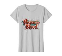 Mese del Patrimonio ispanico Uomini Hispanic Blood Pride Maglietta, Donna, Argento, L