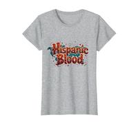 Mese del Patrimonio ispanico Uomini Hispanic Blood Pride Maglietta, Donna, Grigio Melange, L