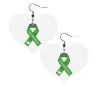 Mese della consapevolezza della salute Orecchini in pelle per le donne Orecchini pendenti con pendente a forma di cuore con gancio Regali per ragazza adulta