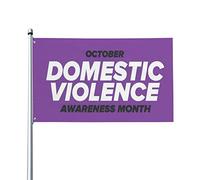 Mese della consapevolezza della violenza domestica Bandiera del nastro viola 3x5 piedi su un lato Segno di cortile per esterni Fattoria Bandiera decorativa da giardino con occhielli in ottone