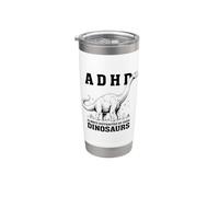 Mese della consapevolezza dell'ADHD sempre distratto da enormi dinosauri Bicchiere termico in acciaio inox doppia parete