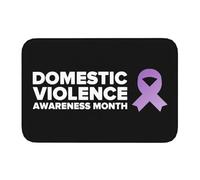 Mese Della Consapevolezza Sulla Violenza Domestica Soft Cozy Tappeto Bagno Asciugatura Rapida Tappeto Doccia Moderno Zerbini Per Interni Per Corridoi Porte Esterne Ingresso 40 X 60Cm