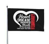 Mese Della Consapevolezza Sulle Malattie Cardiache Diventa Rosso Perché Il Tuo Cuore È Importante Febbraio Garden Flag Divertente Bandiere Da Giardino Con 2 Occhielli Bandiera Da Cortile 90X152Cm