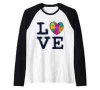 Mese della Giornata della Consapevolezza dell'Autismo Amore Maglia con Maniche Raglan