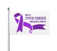 Mese della sensibilizzazione sulla fibrosi cistica Bandiera con nastro viola 9,1 x 1,5 m su doppia faccia per esterni per eventi celebrativi, decorazioni per feste, striscioni in poliestere, bandiere