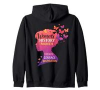 Mese della Storia delle Donne Forza Coraggio Ispirazione Felpa con Cappuccio