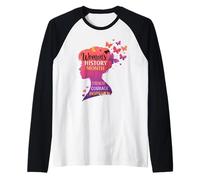 Mese della Storia delle Donne Forza Coraggio Ispirazione Maglia con Maniche Raglan