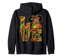 Mese della Storia Nera Amore Ragazza Africana Orgoglio Afro Felpa con Cappuccio