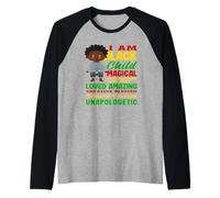 Mese della Storia Nera dei Bambini magici del Bambino Nero Maglia con Maniche Raglan