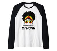 Mese della Storia Nera La mia Storia è Forte Donna Donne Maglia con Maniche Raglan