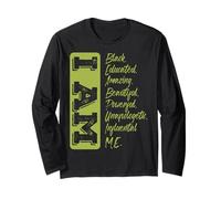 Mese della Storia Nera Sono Un Nero Forte Educato E Maglia a Manica