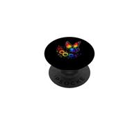 Mese dell'orgoglio della consapevolezza LGBTQ della farfalla floreale arcobaleno PopSockets PopGrip Adesivo