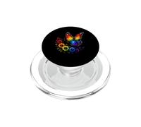 Mese dell'orgoglio della consapevolezza LGBTQ della farfalla floreale arcobaleno PopSockets PopGrip per MagSafe