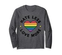 Mese dell'orgoglio LGBTQ - Odio meno Ama di più LGBT Pride Heart Maglia a Manica