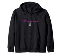 Mese di Compleanno Aquarius AF Pink Writing/Zodiac Aquarius Felpa con Cappuccio