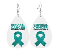 Mese di consapevolezza del cancro cervicale Orecchini in pelle PU Orecchini Earbob Orecchini pendenti a goccia per matrimonio da sposa per ragazze