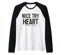Mese di sensibilizzazione alle malattie cardiache sopravvissuto all'attacco di cuore divertente Maglia con Maniche Raglan