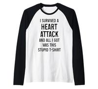 Mese di sensibilizzazione alle malattie cardiache sopravvissuto all'attacco di cuore divertente Maglia con Maniche Raglan