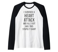 Mese di sensibilizzazione alle malattie cardiache sopravvissuto all'attacco di cuore divertente Maglia con Maniche Raglan