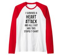 Mese di sensibilizzazione alle malattie cardiache sopravvissuto all'attacco di cuore divertente Maglia con Maniche Raglan
